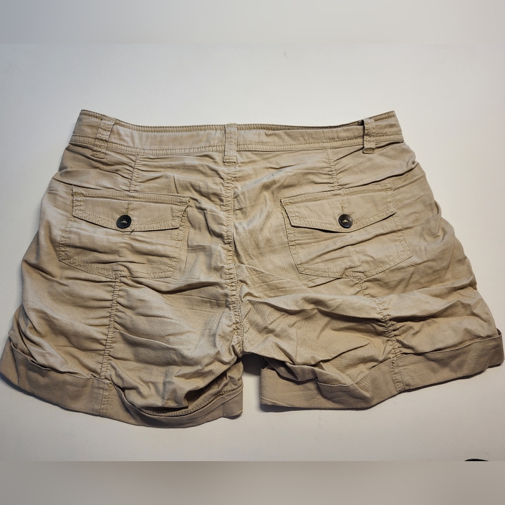 No Boundaries Vintage Ruched Cargo Shorts Tan/ Beige Juniors Sz 7 - Picture 2 of 10